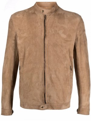 Collarless suede-leather jacket Salvatore Santoro. Цвет: бежевый