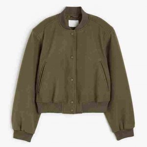 Куртка Felted Bomber, темно-зеленый хаки H&M
