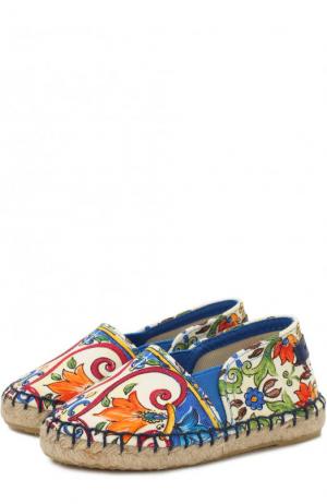 Текстильные эспадрильи с принтом Dolce & Gabbana. Цвет: разноцветный