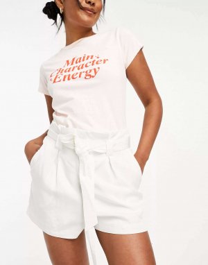 Блестящие белые шорты Vintage из бумажного пакета Superdry