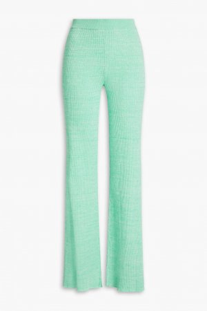 Solisa расклешенные брюки из смесового хлопка в рубчик меланжевого цвета Remain Birger Christensen, мятный Christensen