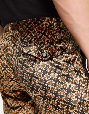 Коричневые костюмные брюки-скинни из варана Twisted Tailor. Цвет: коричневый