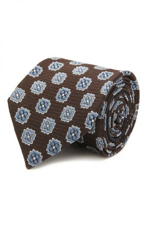 Шелковый галстук Zegna. Цвет: коричневый