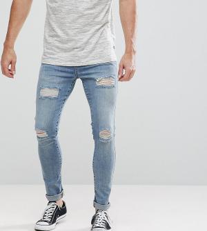 Обтягивающие джинсы с заплатками Brooklyn Supply Co Co.. Цвет: синий