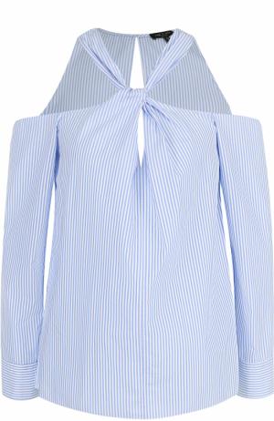 Блуза в полоску с открытыми плечами Rag&Bone. Цвет: голубой