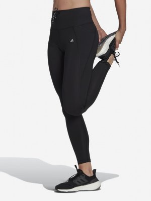 Легинсы женские Run, Черный adidas. Цвет: черный