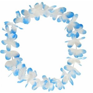 Ожерелье гавайское Двухцветное, цвет бело-синий-голубой Happy Pirate. Цвет: голубой