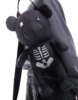 Рюкзак Design Halloween Reflective Skeleton Teddy, черный Asos