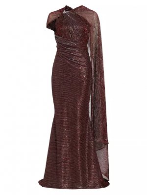Платье с накидкой и рукавами из пайеток , цвет rubino Talbot Runhof