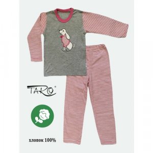 Пижама , размер 104, розовый, серый Taro. Цвет: розовый/серый
