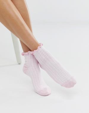 Розовые короткие носки в клетку -Розовый Jonathan Aston
