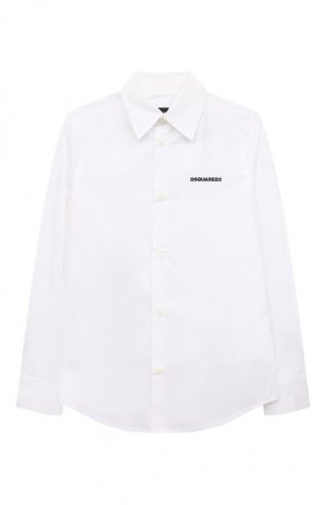 Хлопковая рубашка Dsquared2. Цвет: белый