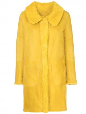 Однобортное пальто с флисовой подкладкой Sylvie Schimmel. Цвет: желтый
