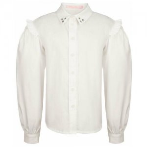 Блуза , полуприлегающий силуэт, длинный рукав, размер 140, белый Stilnyashka. Цвет: белый