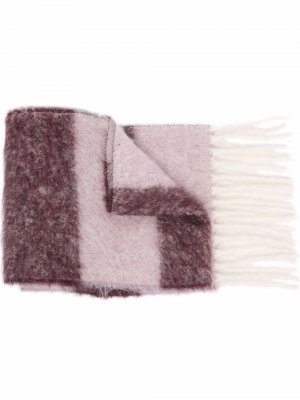 Полосатый шарф с логотипом Marni. Цвет: розовый