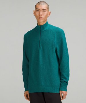 Текстурированный вязаный свитер с молнией до половины Lululemon