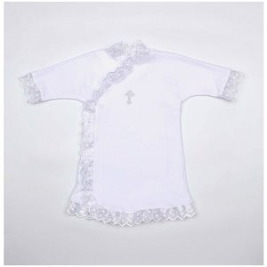 Крестильная рубашка для мальчиков, размер 68, белый puZZiki. Цвет: белый