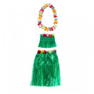 Гавайская юбка зеленая 60 см, топ, ожерелье лея 96 см Happy Pirate. Цвет: зеленый