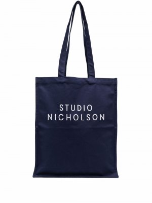 Сумка-шопер с логотипом Studio Nicholson. Цвет: синий