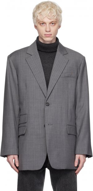 Серый свободный пиджак Helmut Lang