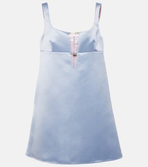 Атласное мини-платье с вырезами , синий Nina Ricci