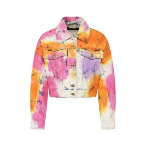 Джинсовая куртка Versace. Цвет: разноцветный