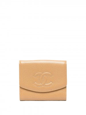 Бумажник 2003-го года с логотипом CC Chanel Pre-Owned. Цвет: коричневый