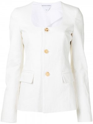 Однобортный пиджак Bottega Veneta. Цвет: белый