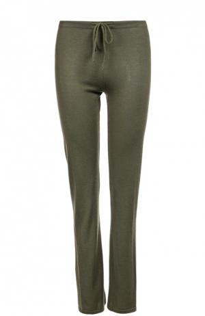 Кашемировые брюки с эластичным поясом и накладными карманами Back Label. Цвет: хаки
