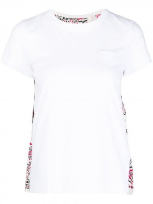 Bandana-patchwork T-shirt sacai. Цвет: белый