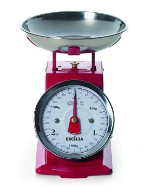 Кухонные весы Excelsa. Цвет: красный, серебристый