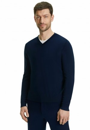 Вязаный свитер Basic V-Neck Merino wool FALKE, цвет space blue Falke