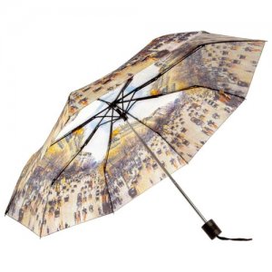 Зонт-трость, механика, 3 сложения, купол 100 см., 8 спиц, чехол в комплекте, для женщин, бежевый Paccia. Цвет: бежевый