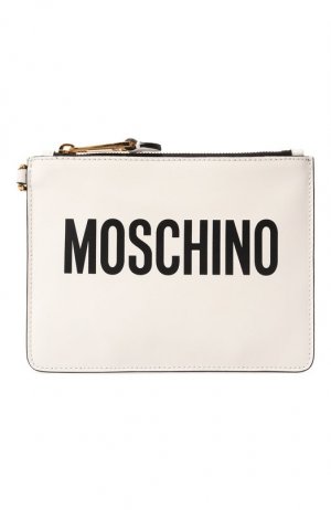 Кожаный футляр для документов Moschino. Цвет: белый
