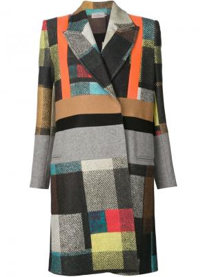 Пальто Mina дизайна колор-блок Preen By Thornton Bregazzi. Цвет: чёрный