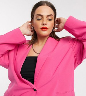 Розовый oversized-пиджак в винтажном стиле COLLUSION Plus-Розовый цвет