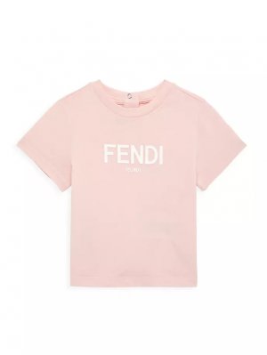 Футболка с логотипом и короткими рукавами для маленьких мальчиков , розовый Fendi