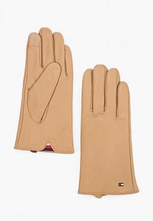 Перчатки Tommy Hilfiger. Цвет: бежевый