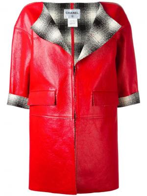 Кожаная куртка Chanel Vintage. Цвет: красный