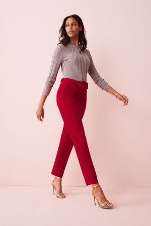 Элегантные брюки с зауженным кроем и элегантным поясом, красный Next