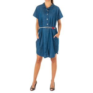 Женское джинсовое платье с короткими рукавами и воротником лацканами LWD601 La Martina