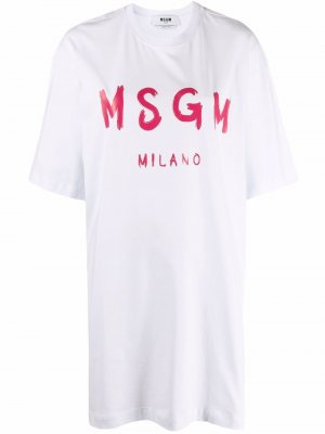 Logo-print T-shirt dress MSGM. Цвет: белый
