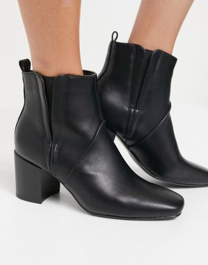 Черные ботинки челси на каблуке -Черный цвет Glamorous