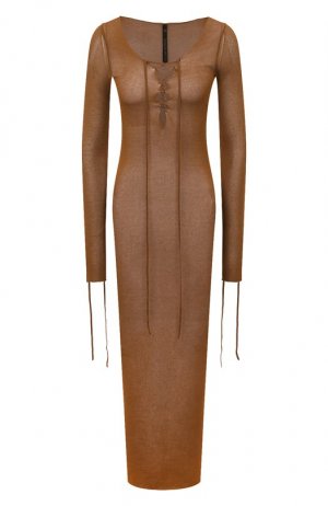 Платье из вискозы Petar Petrov. Цвет: коричневый