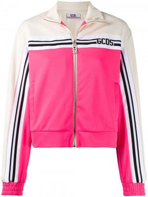 Спортивная куртка в стиле колор-блок с контрастными полосками Gcds. Цвет: нейтральные цвета