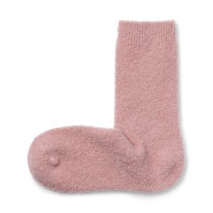 Носки с прямым углом, мягкий разрез, носки-букле из смесовой шерсти (женские) MUJI, розовый Muji