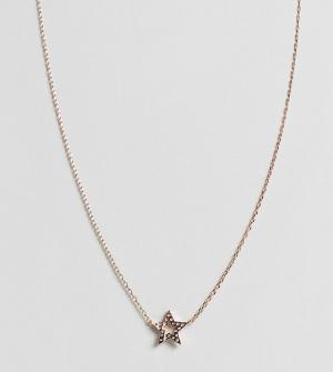 Ожерелье с позолотой из 18-каратного розового золота и стразами Astrid & Miyu. Цвет: золотой