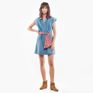 Платье-рубашка La Redoute. Цвет: синий