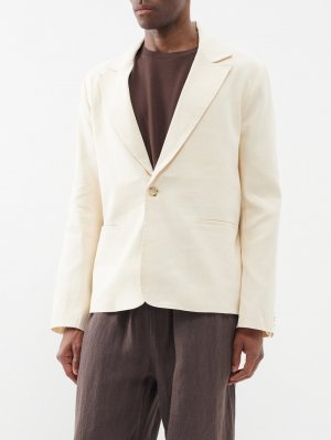 Пиджак из смесового льна с острыми лацканами , белый Commas