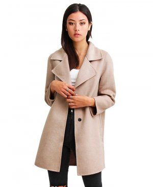 Женская куртка Ex Boyfriend из смесовой шерсти большого размера , цвет Sand Belle & Bloom